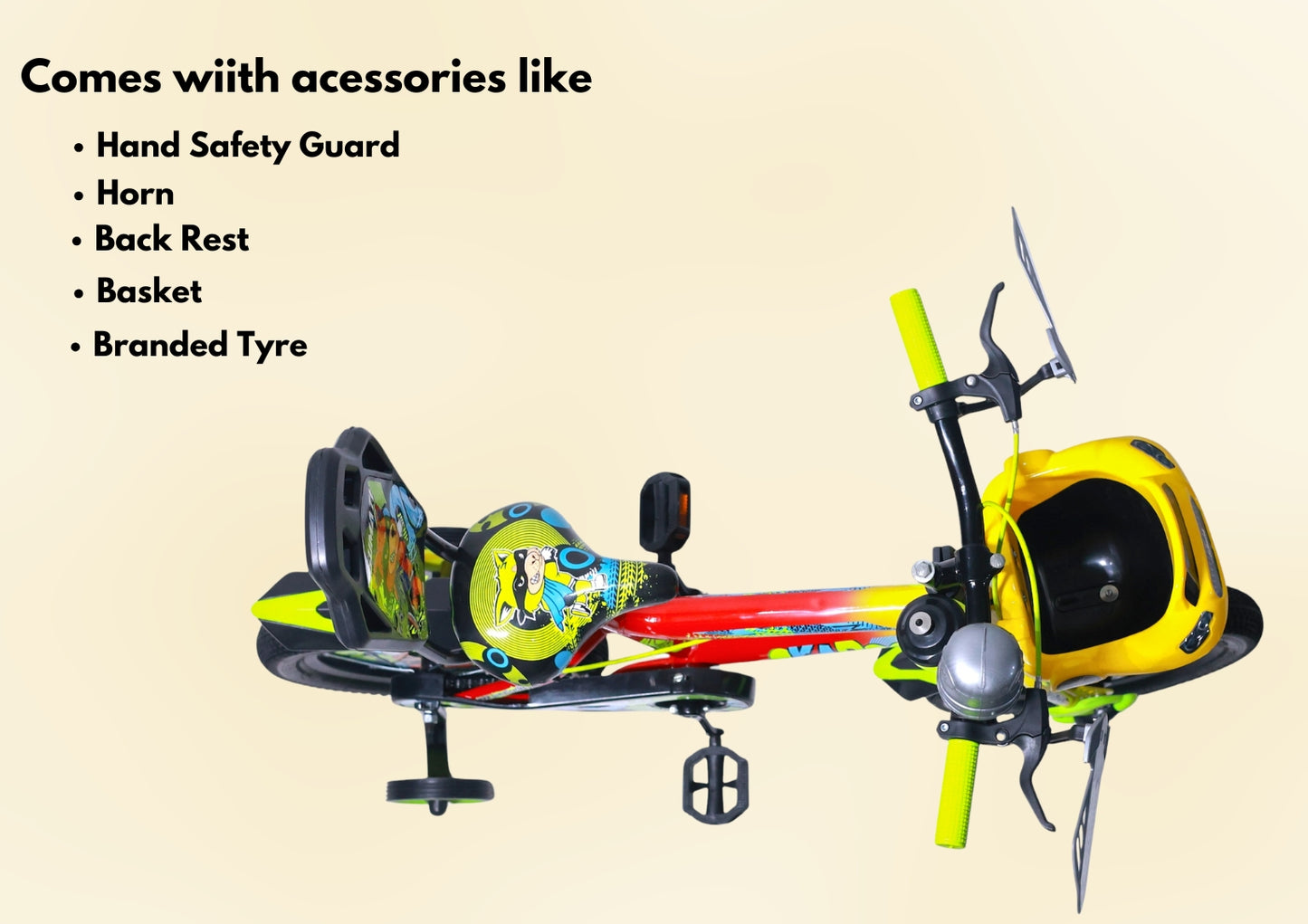 Sumati Karoq WOC 20*2.40 20 T BMX Cycle (Single Speed, Red/Yellow Rigid)