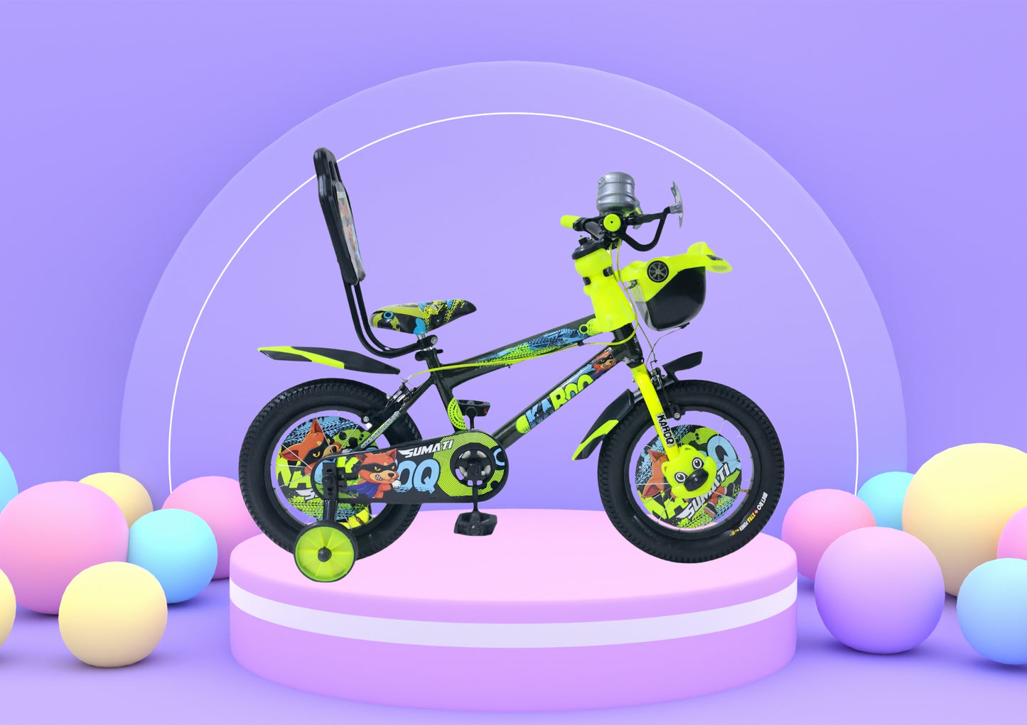 Sumati Karoq WOC 20*2.40 20 T BMX Cycle (Single Speed, Red/Yellow Rigid)